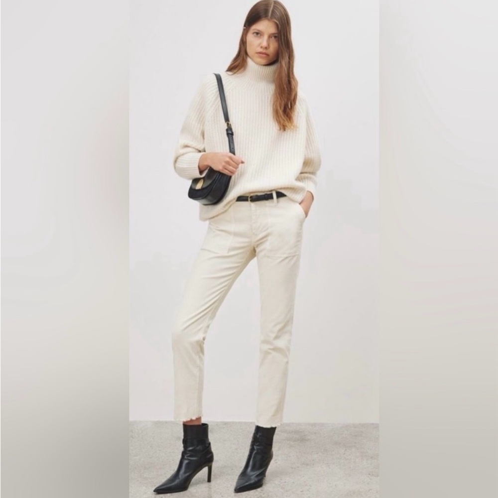 Nili Lotan Jenna Corduroy Pant in Winter White. Size 4